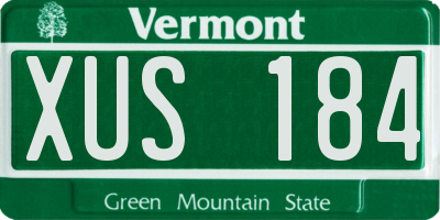VT license plate XUS184