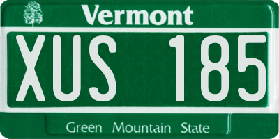 VT license plate XUS185