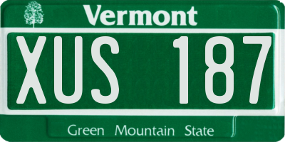 VT license plate XUS187