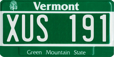 VT license plate XUS191