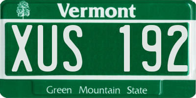 VT license plate XUS192
