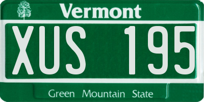 VT license plate XUS195
