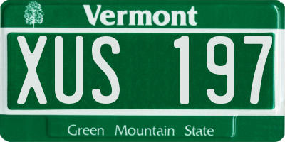 VT license plate XUS197