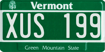 VT license plate XUS199