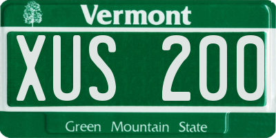 VT license plate XUS200