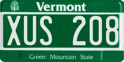 VT license plate XUS208