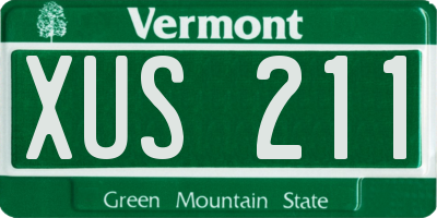 VT license plate XUS211