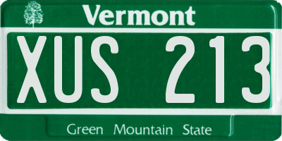 VT license plate XUS213