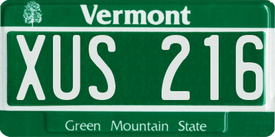 VT license plate XUS216