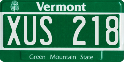 VT license plate XUS218
