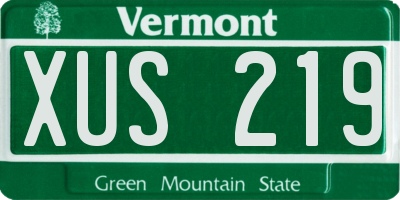 VT license plate XUS219