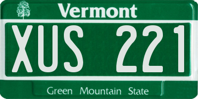 VT license plate XUS221