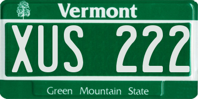 VT license plate XUS222
