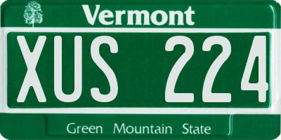 VT license plate XUS224