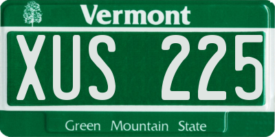 VT license plate XUS225