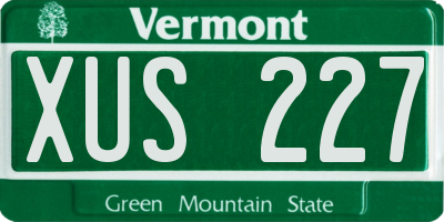 VT license plate XUS227
