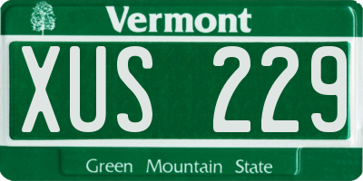 VT license plate XUS229