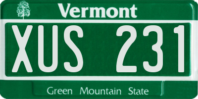 VT license plate XUS231