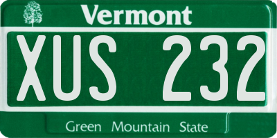 VT license plate XUS232