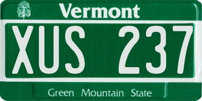 VT license plate XUS237