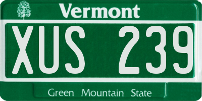 VT license plate XUS239