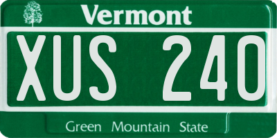 VT license plate XUS240