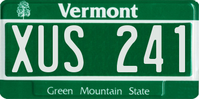 VT license plate XUS241