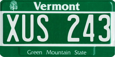 VT license plate XUS243