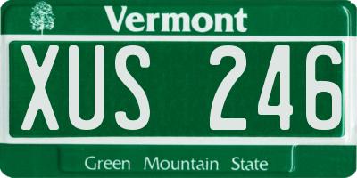 VT license plate XUS246
