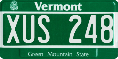 VT license plate XUS248