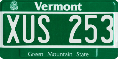 VT license plate XUS253