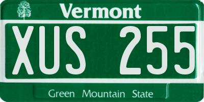 VT license plate XUS255