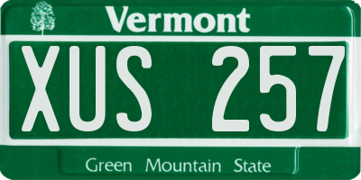 VT license plate XUS257