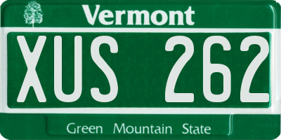 VT license plate XUS262