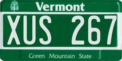 VT license plate XUS267