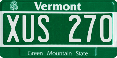 VT license plate XUS270