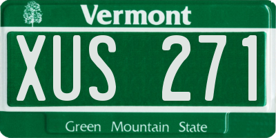 VT license plate XUS271