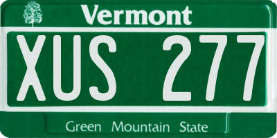 VT license plate XUS277