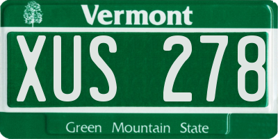 VT license plate XUS278