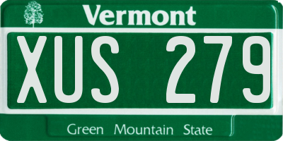 VT license plate XUS279