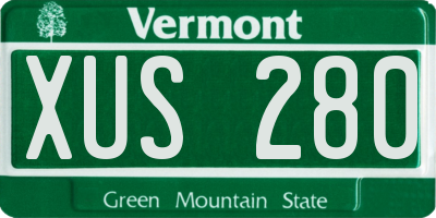 VT license plate XUS280