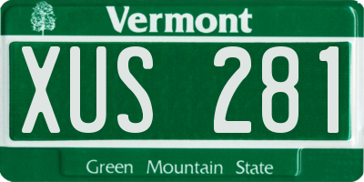 VT license plate XUS281
