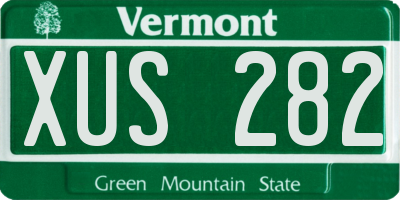 VT license plate XUS282