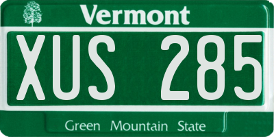 VT license plate XUS285