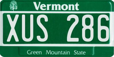 VT license plate XUS286