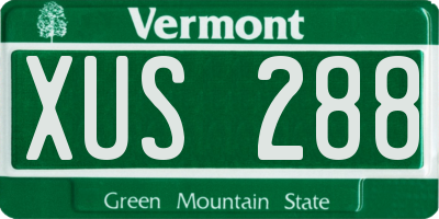 VT license plate XUS288
