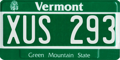 VT license plate XUS293