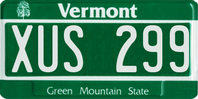 VT license plate XUS299