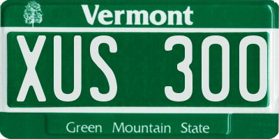 VT license plate XUS300