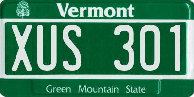 VT license plate XUS301